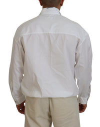 Dsquared² White Cotton Collared Casual Men Long Sleeves Jacket