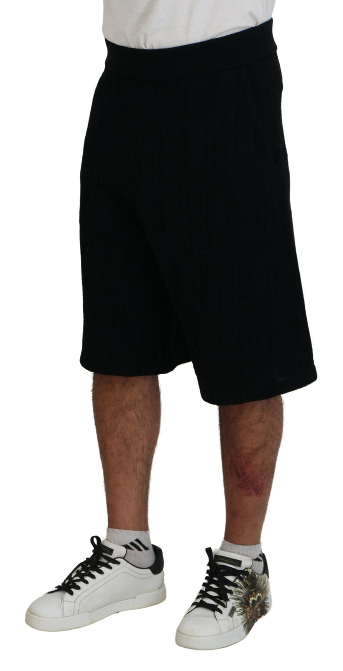 Dsquared² Black Solid Pull On Men Casual Bermuda Shorts