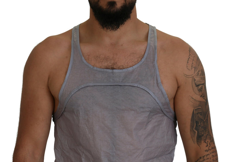 Dsquared² Light Gray Cotton Sleeveless Tank Men Top T-shirt