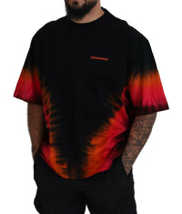 Dsquared² Black Orange Cotton Short Sleeves Crewneck T-shirt