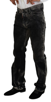 Dsquared² Gray Cotton Corduroy Straight Fit Men Denim Jeans