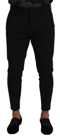 Dsquared² Black Wool Tapered Slim Fit Men Pants