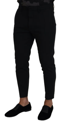 Dsquared² Black Wool Tapered Slim Fit Men Pants