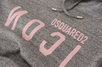 Dsquared² Gray Cotton Hooded Printed Men Pullover Sweater