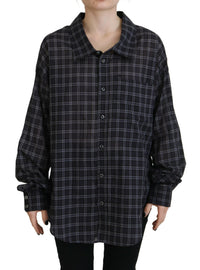 Dsquared² Black Checkered Collared Button Long Sleeves Shirt