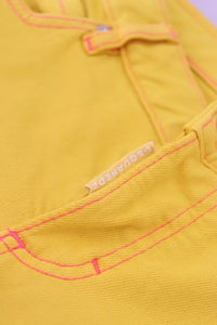 Dsquared² Yellow Cotton Low Waist Cropped Jennifer Denim Jeans