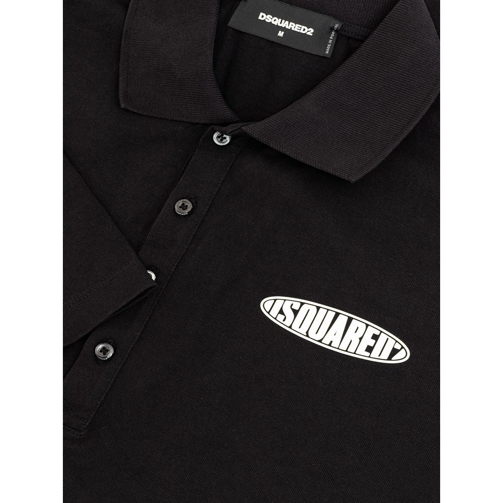 Dsquared² Sleek Black Cotton Polo for Modern Men