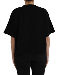 Balenciaga Black Cotton Logo Crew Neck Short Sleeves T-shirt