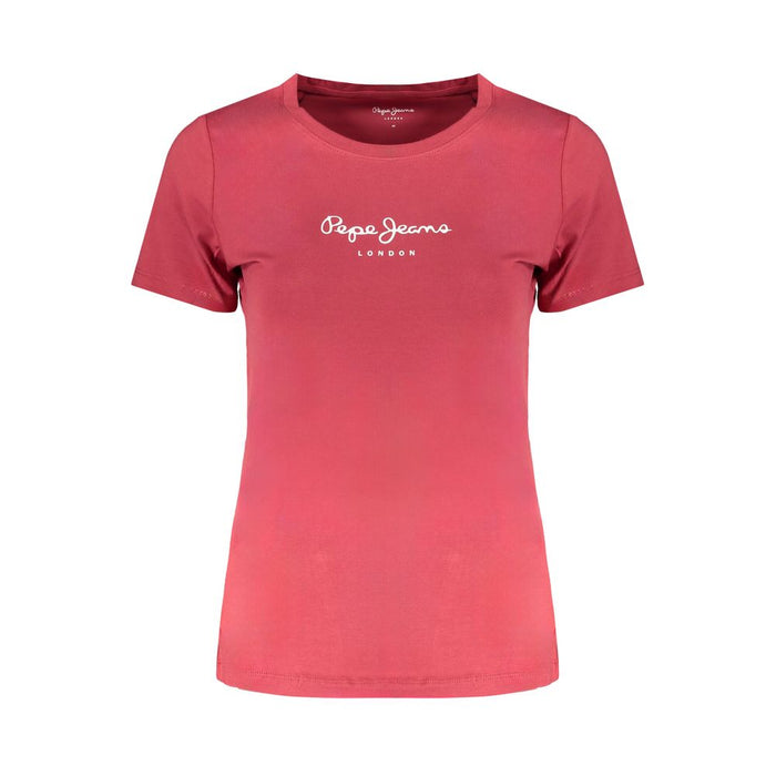 Pepe Jeans Red Cotton Tops & T-Shirt