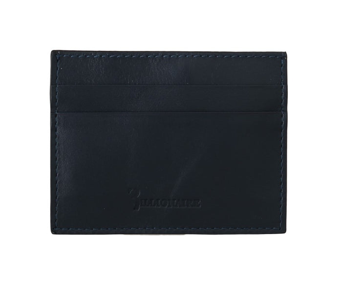 Billionaire Italian Couture Elegant Blue Leather Men's Wallet