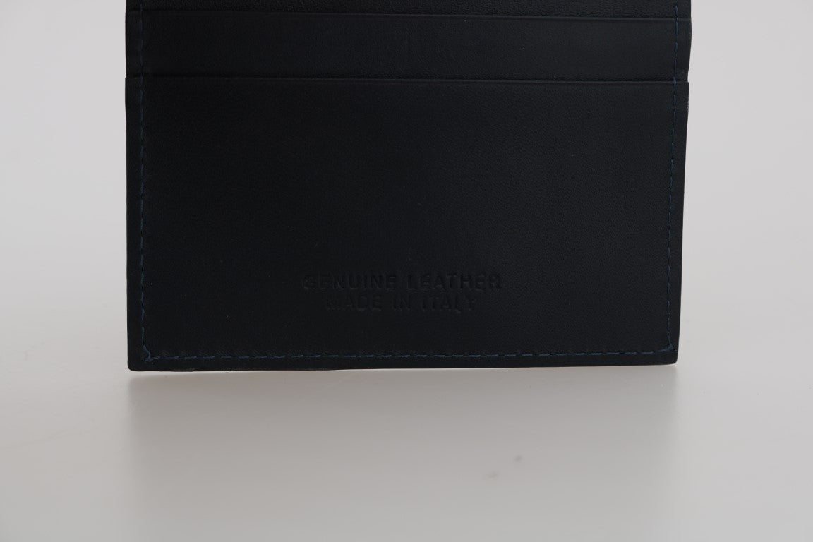 Billionaire Italian Couture Elegant Blue Leather Men's Wallet