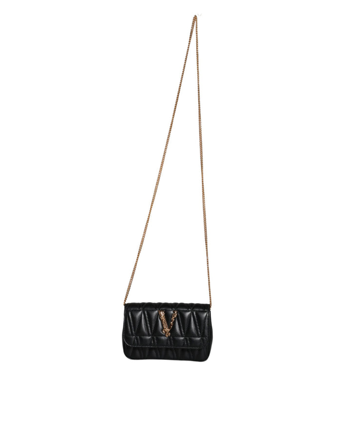 Versace Black Mini Nappa Leather Crossbody Shoulder Bag