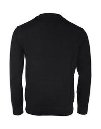 Versace Black Medusa Embroidery Crew Neck Pullover Sweater