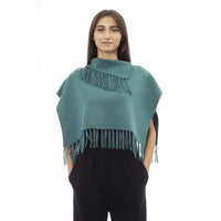 Alpha Studio Green Wool Poncho