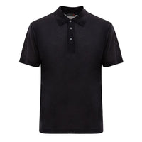 Corneliani Black Silk Polo Shirt