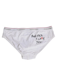 Dsquared² White Cotton Stretch Women Mid Waist Panty Underwear