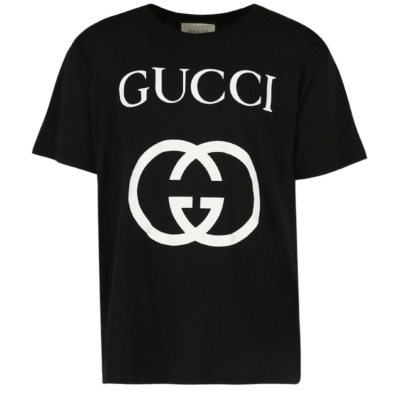 Gucci Interlocking GG Logo Slim Fit Black T-Shirt S