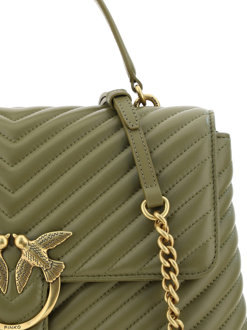PINKO Emerald Elegance Calf Leather Handbag