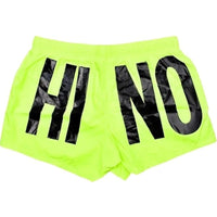 Moschino Brand Print Logo Bright Yellow Short Swim Shorts M