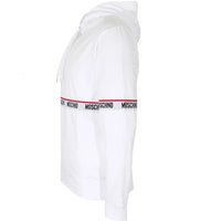 Moschino Branded Taped Chest White Hoodie XS