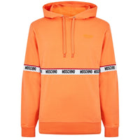 Moschino Branded Taped Chest Orange Hoodie XS