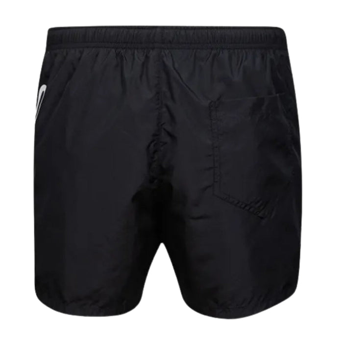 Moschino Large Circular Milano Logo Black Swim Shorts XS