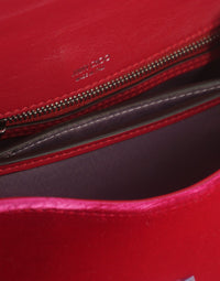 Jimmy Choo Pink Leather and Satin Top Handle Shoulder Bag