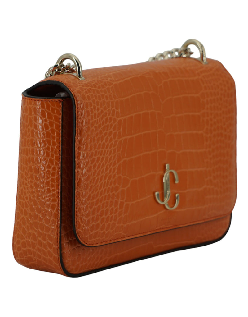 Jimmy Choo Amber Orange Leather Shoulder Bag