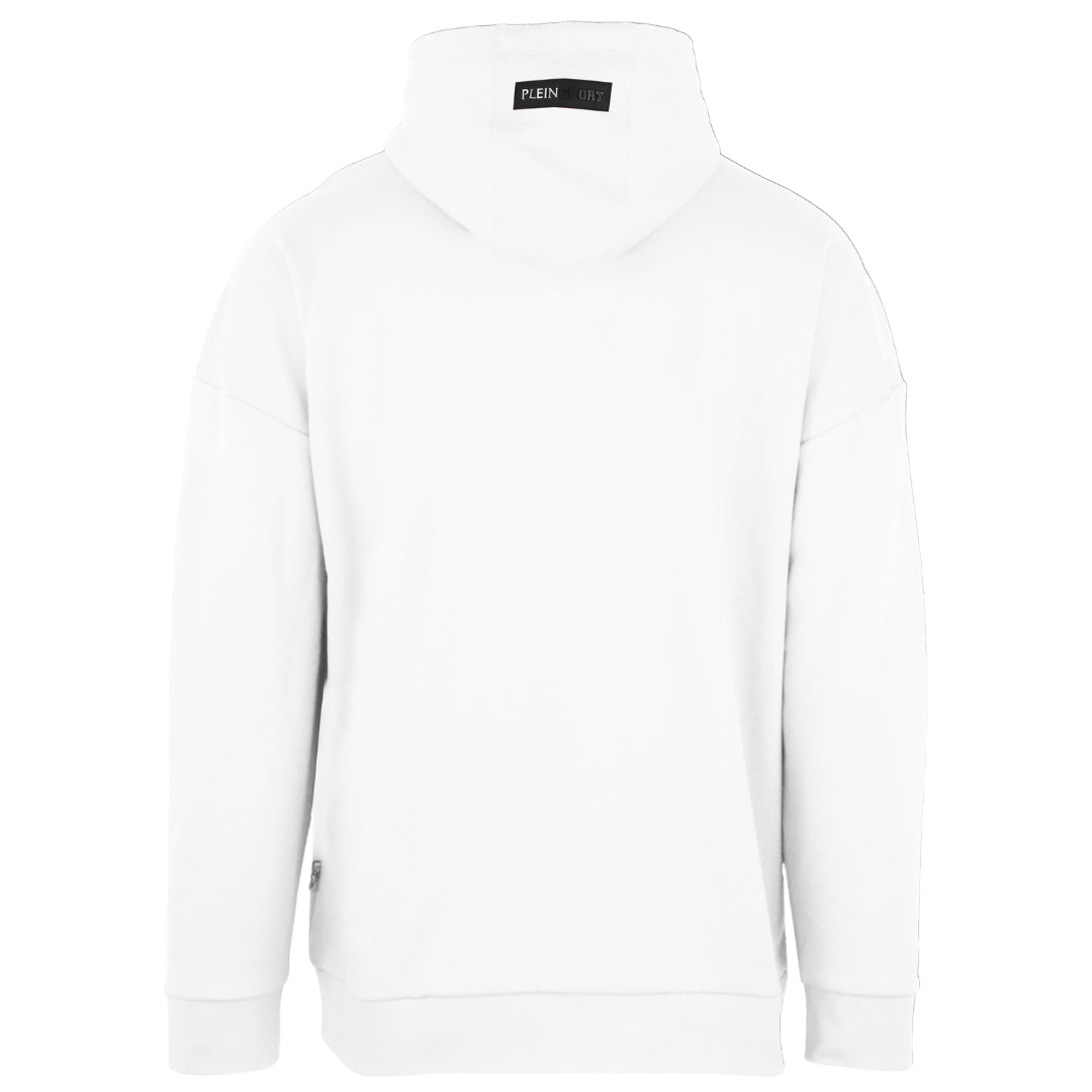 Plein Sport Circle Logo Taped Hood White Hoodie S