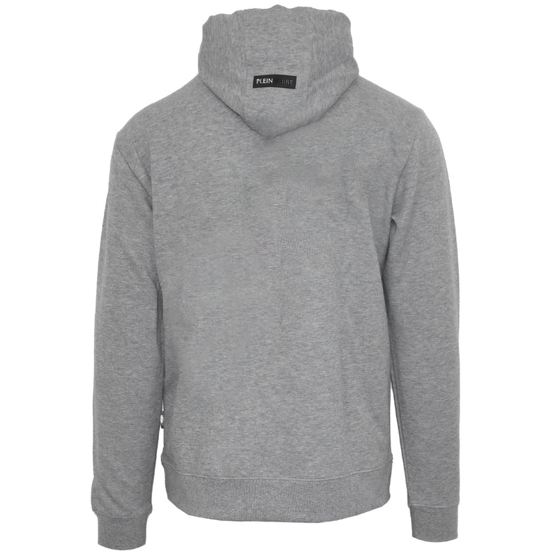 Plein Sport Circle Logo Taped Hood Grey Hoodie