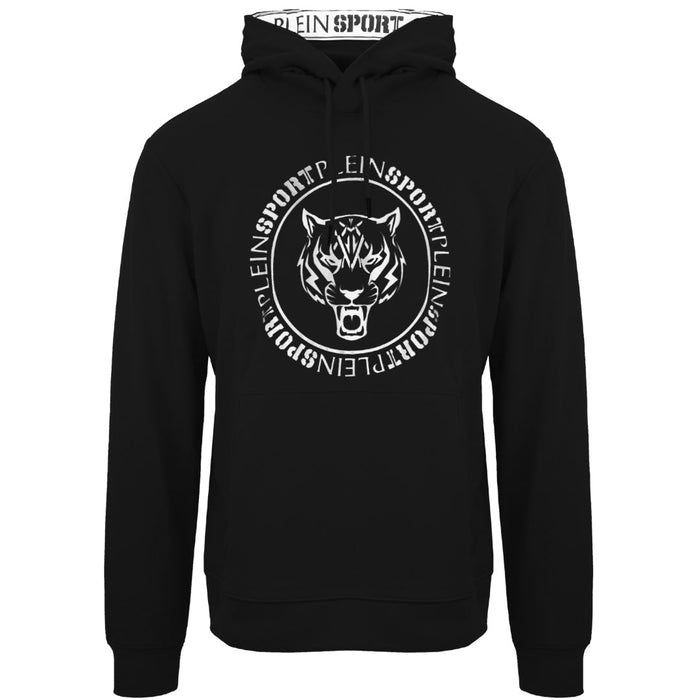 Plein Sport Circle Logo Taped Hood Black Hoodie