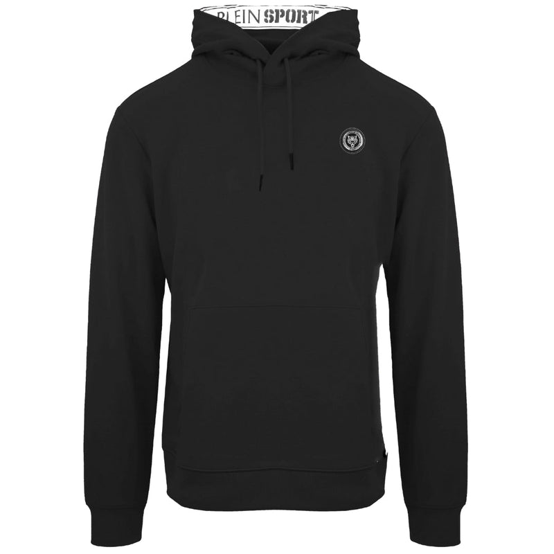 Plein Sport Large Circle Logo On Back Taped Hood Black Hoodie S