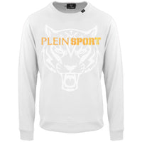 Plein Sport Large Branded Logo Tiger White Jumper S