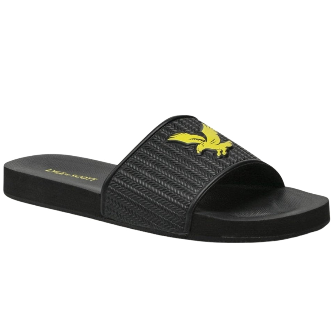 Lyle & Scott Logo Jet Black Slides