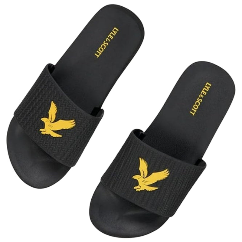 Lyle & Scott Logo Jet Black Slides