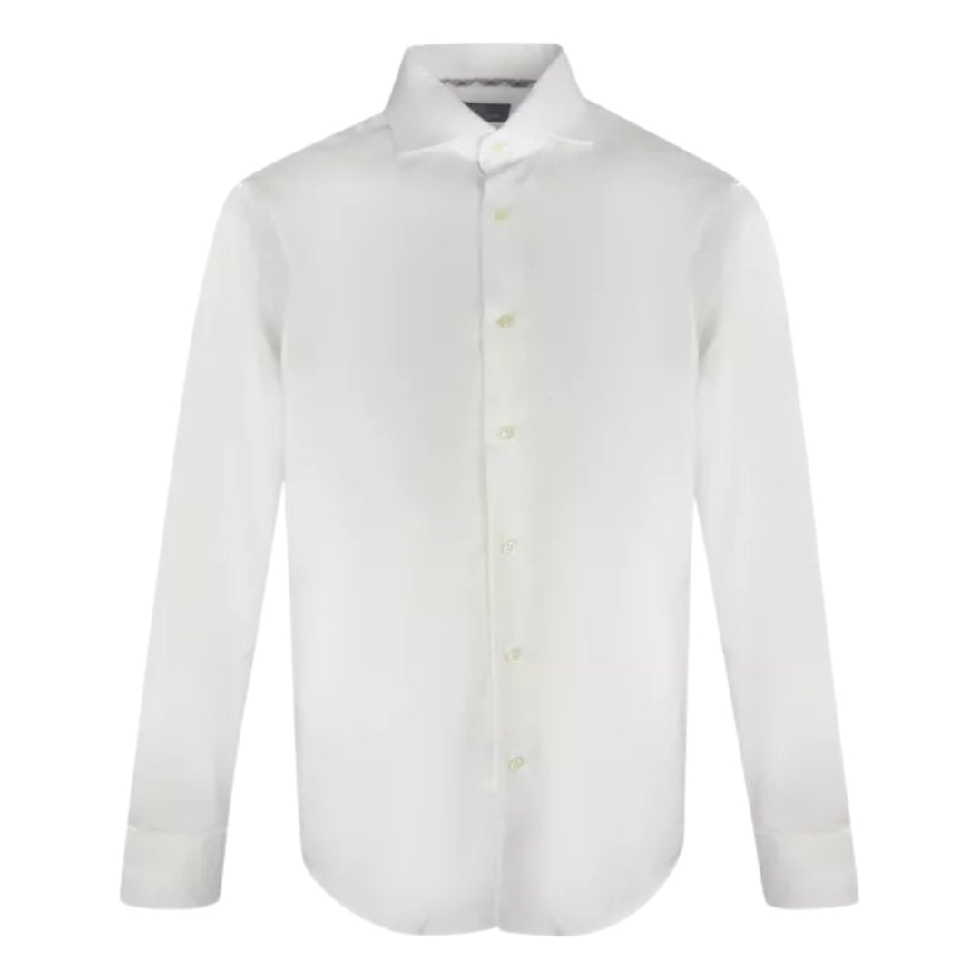 Aquascutum Plain Long Sleeved White Shirt XS