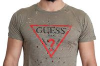Guess Chic Brown Cotton Stretch Tee