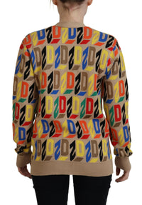 Dsquared² Brown Logo Long Sleeve Women Cardigan Sweater