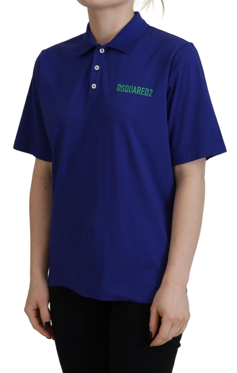Dsquared² Blue Collared Writings Polo Short Sleeves T-shirt