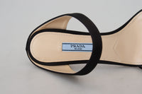 Prada Elegant Black Leather Heels Pumps