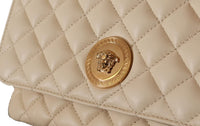 Versace Elegant White Nappa Leather Shoulder Bag