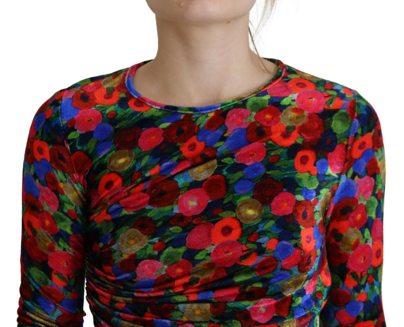 Dsquared² Multicolor Floral Bodycon Ruched Mini Dress