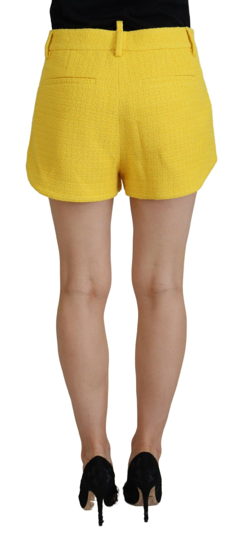 Dsquared² Yellow Peak Double Breasted Suit Blazer Short Set