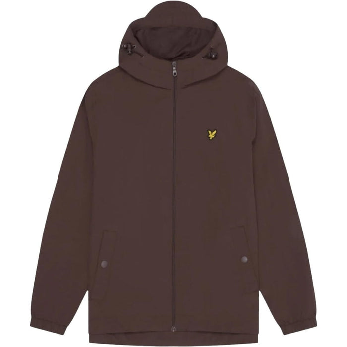 Lyle & Scott Branded Deep Mahogany Hooded Short Brown Lightweight Jacket S