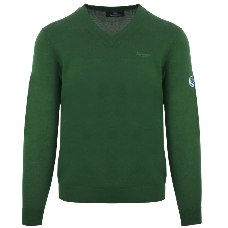 Aquascutum V-Neck Green Pull Over Jumper S