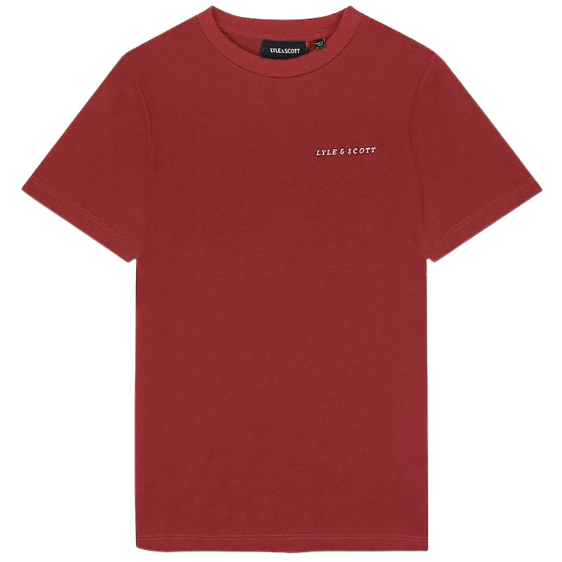 Lyle & Scott Embroidered Logo Fletcher Burgundy T-Shirt