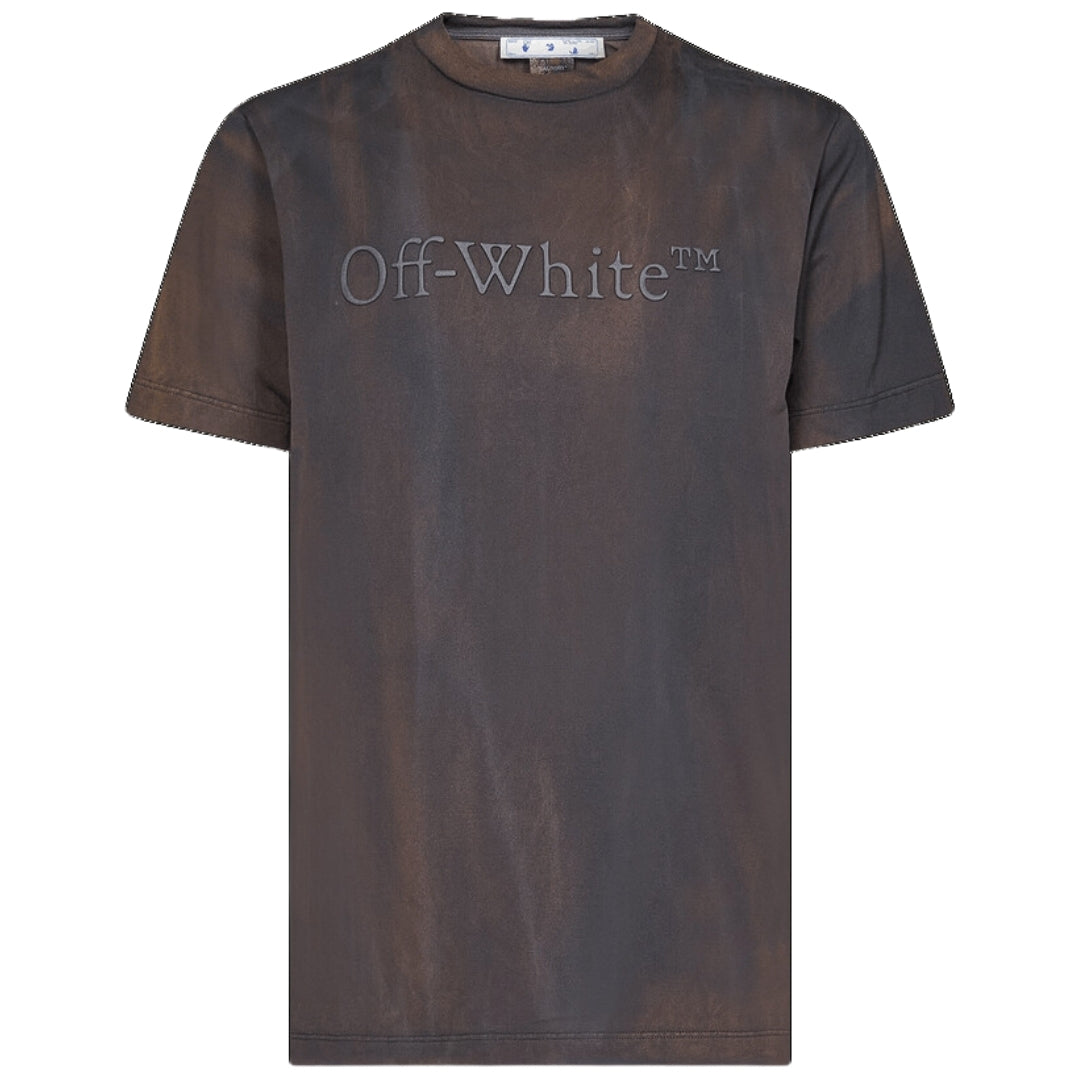 Off White Bookish Land Slim Fit Petrol T Shirt