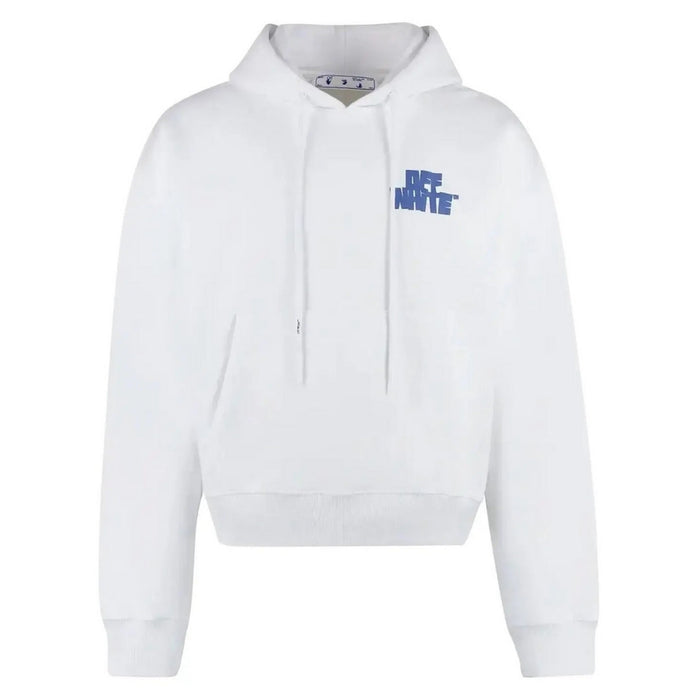 Off-White Oversized Fit Hands Arrow Logo White Hoodie M