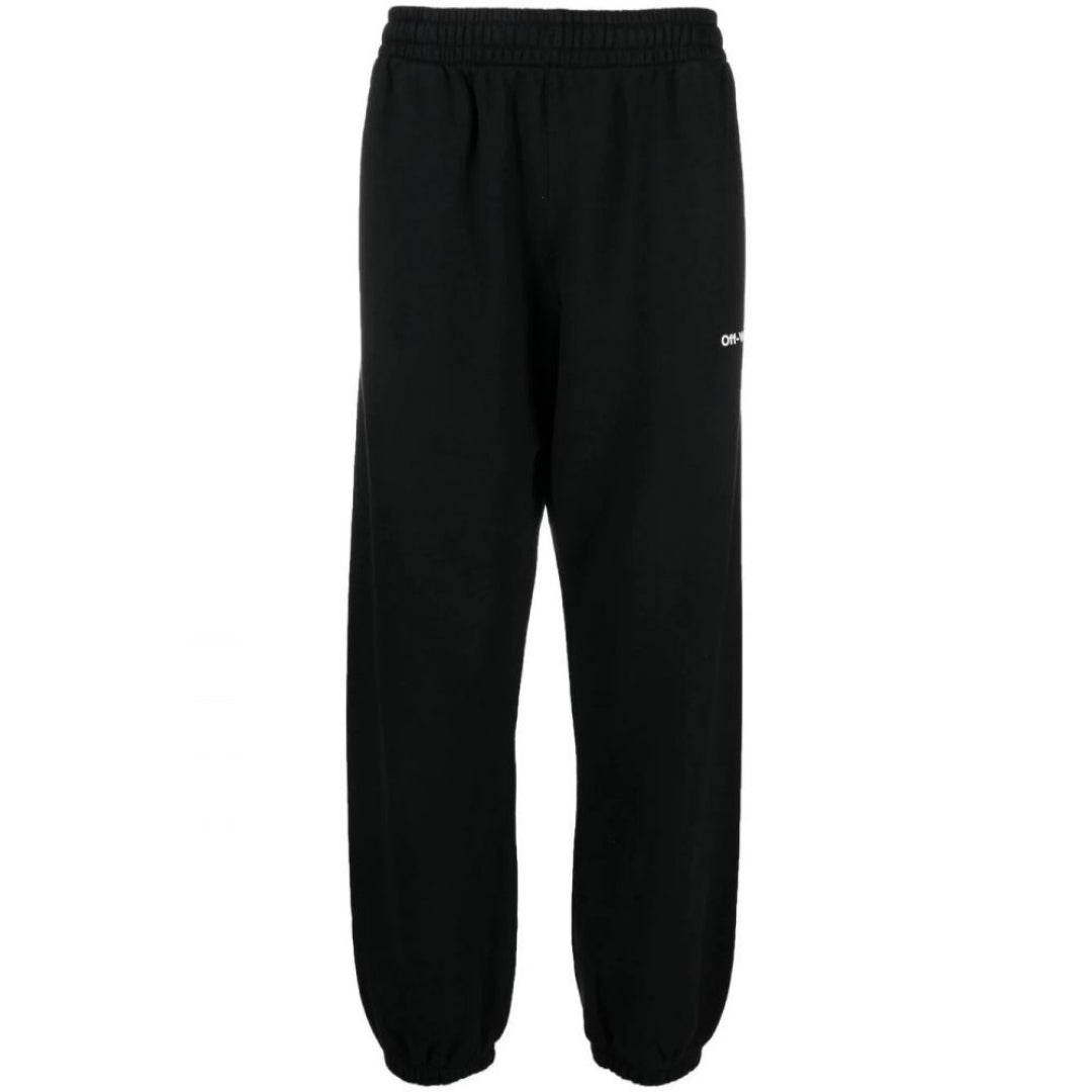 Off-White Caravag Diag Design Slim Cuffed Black Sweatpants S