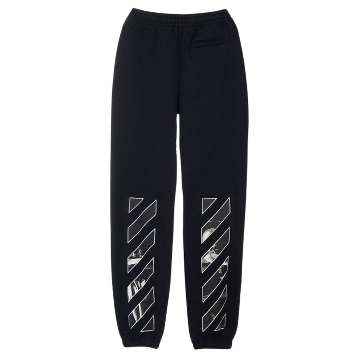 Off-White Caravag Diag Design Slim Cuffed Black Sweatpants S